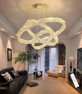 HAIXIANG Large Glam Chandelier Crystal LED 3 Rings Chandeliers Adjustable by HAIXIANG
