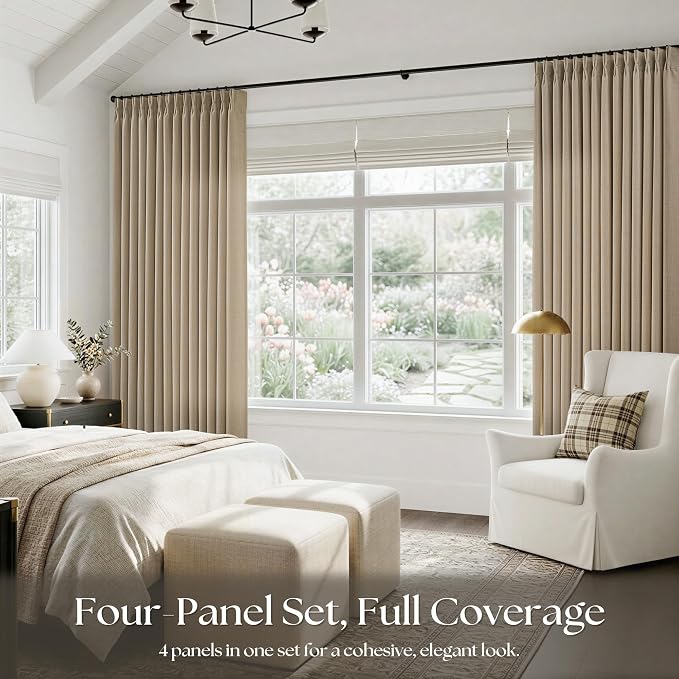 Burlywood Birch Linen Pinch Pleated 86 Inch Long Curtains - Image 6