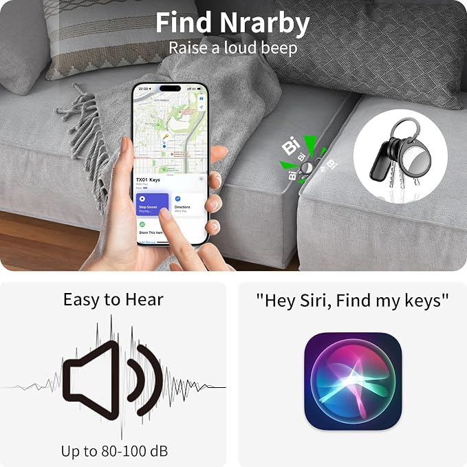 Air Tracker Tags-4 Pack, 5.3 Bluetooth Tracker Work - Image 3