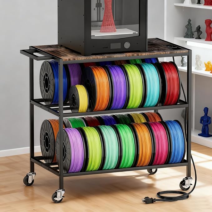 3D Printer Stand with Filaments Storage-Small 3D Printer Table by Atrastout