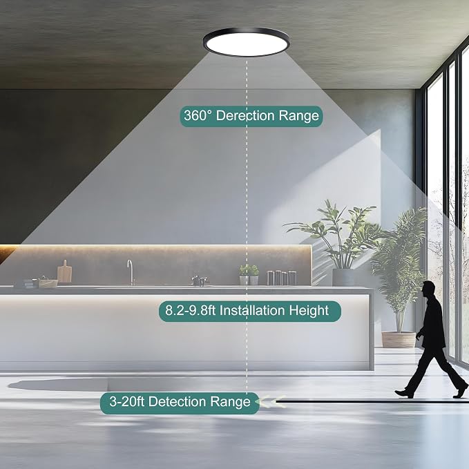 7 Inch Motion Sensor Ceiling Light Indoor, Motion Sensor Fixture Indoor - Image 4