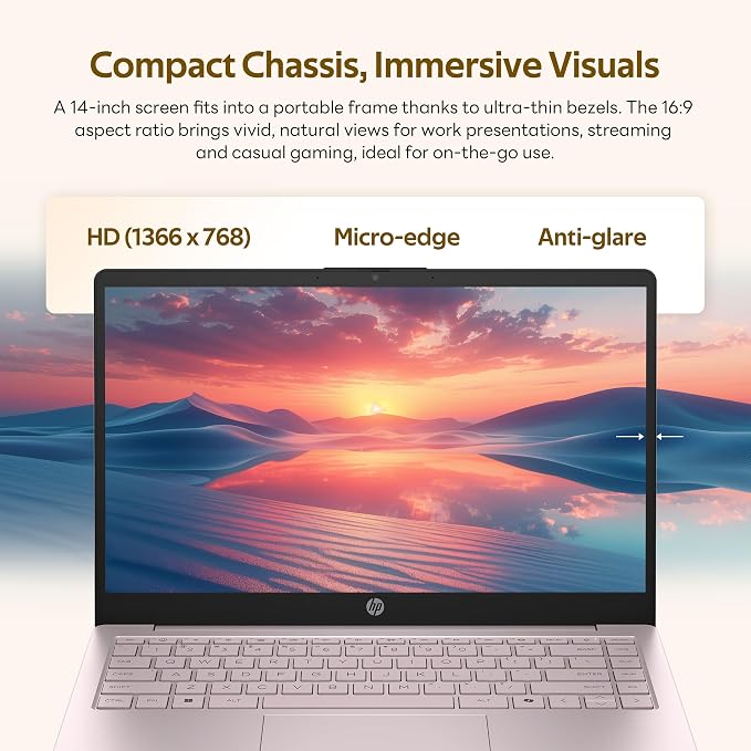 HP Stream 14" HD Laptop with AI Copilot for Student & Business, Intel Processor N150, 4GB RAM, 1.12TB Storage (128GB UFS + 1TB Docking Station), 1 Year Office 365, Wi-Fi 6, Win 11, Tranquil Pink - Image 4
