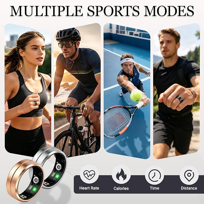 Smart Ring for Women Men, All-New Matte Scratch-Resistant Design, Health & - Image 3