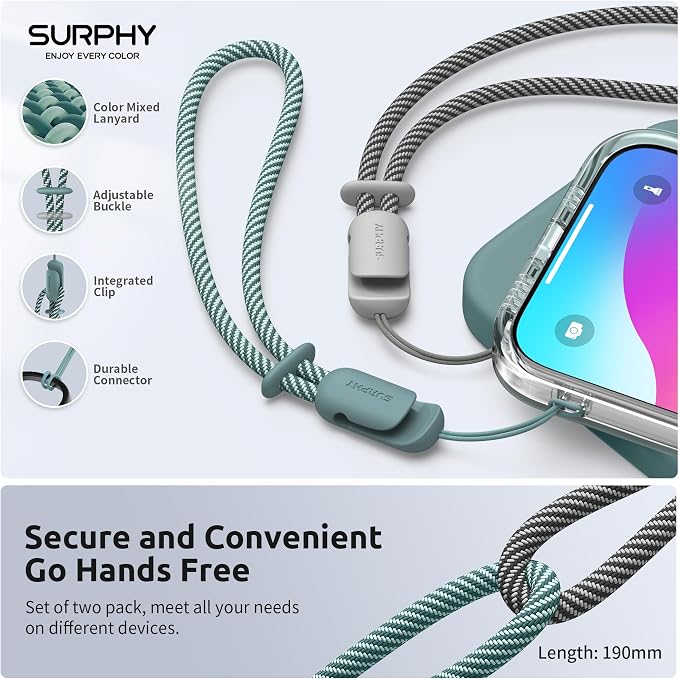 SURPHY 2 Pack Phone Lanyard for Cellphone Case, Phone Wrist Strap for Case - Image 4