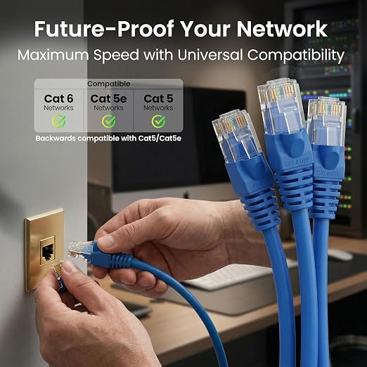 GEARit Cat 6 Ethernet Patch Cable 7 ft Blue Ñ Cat6 Patch Cables 7ft - Image 9