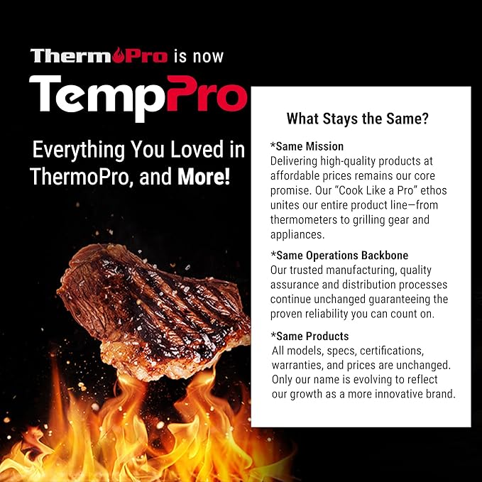 TempPro TP826 500FT Wireless Meat Thermometer, Dual Meat Probe Cooking - Image 9