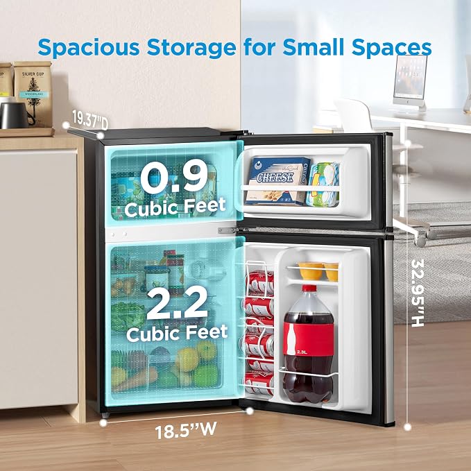 Midea 3.1 Cu.ft Mini Fridge with Freezer, Energy Star Certified, for Dorm - Image 2