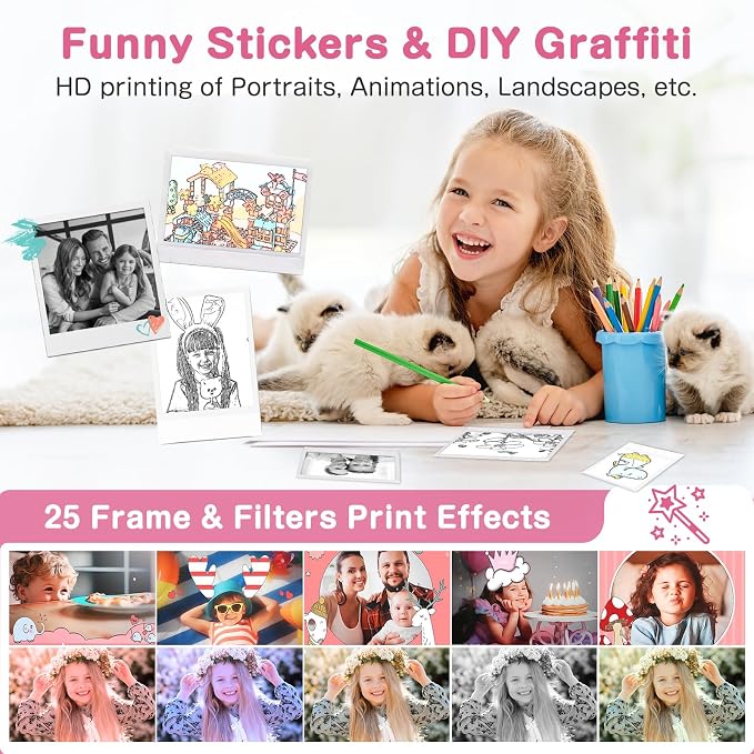 Kids Camera Instant Print, Dual-Lens 48MP Digital Camera - Image 4