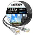 Cat6a Ethernet Cable Slim 200ft Outdoor&Indoor, 28AWG Pure Copper Cat6 Internet by Unknown