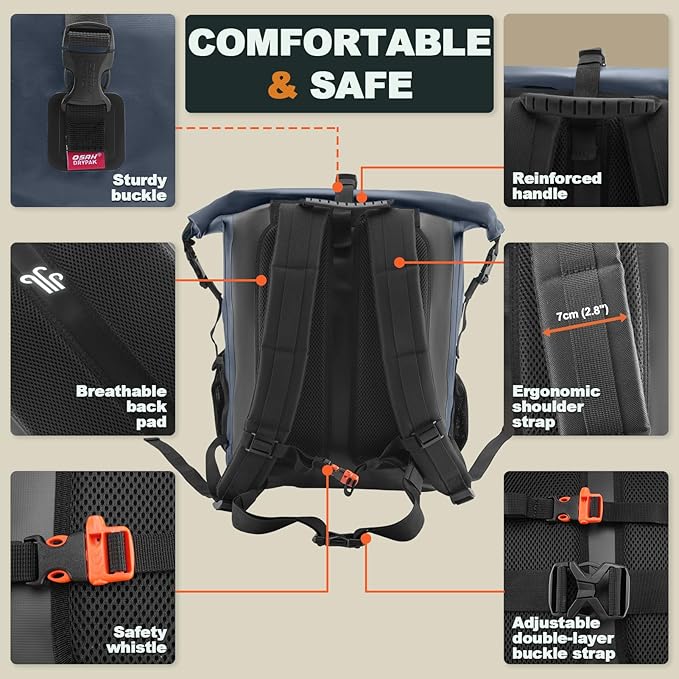 OSAH DRYPAK Waterproof Backpack Dry Bag 25L/35L/55L/85L – Heavy Duty Roll-Top - Image 4