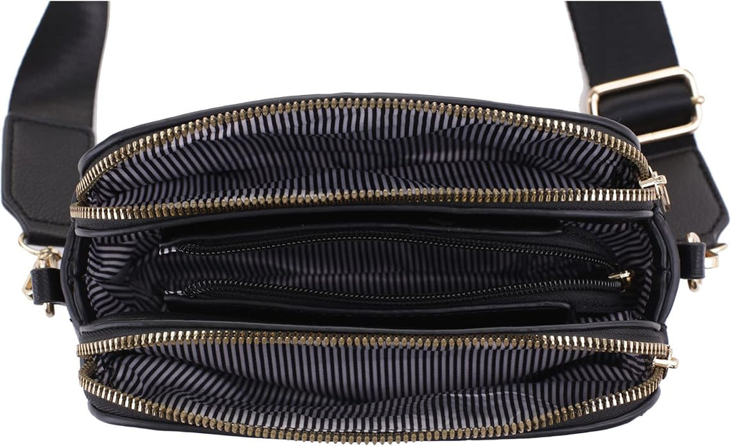 EVVE Crossbody Bags for Women Trendy Triple Zip Small Crossbody Camera Bag Purse - Image 6
