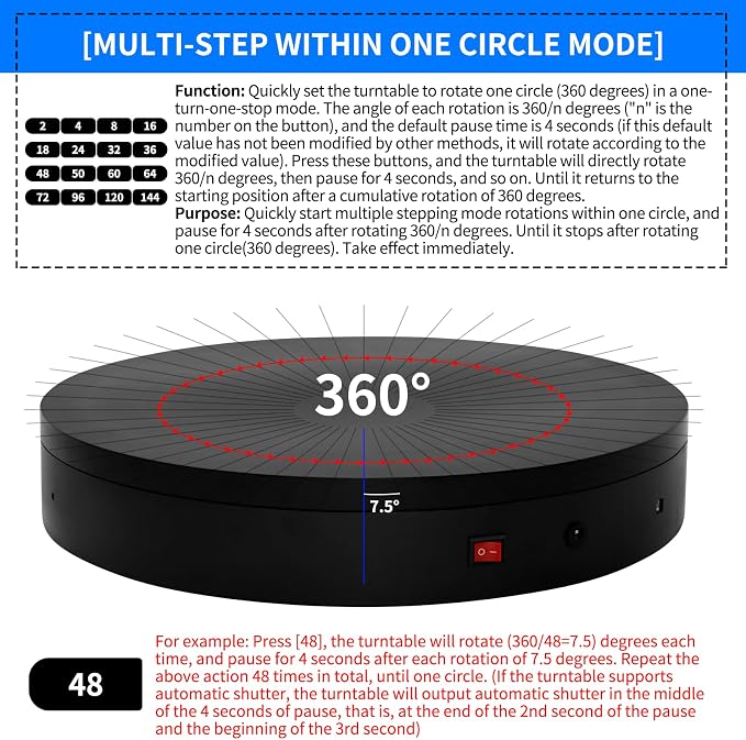 Programmable Motorized Electric Photography Turntable Rotating Platform - Image 6