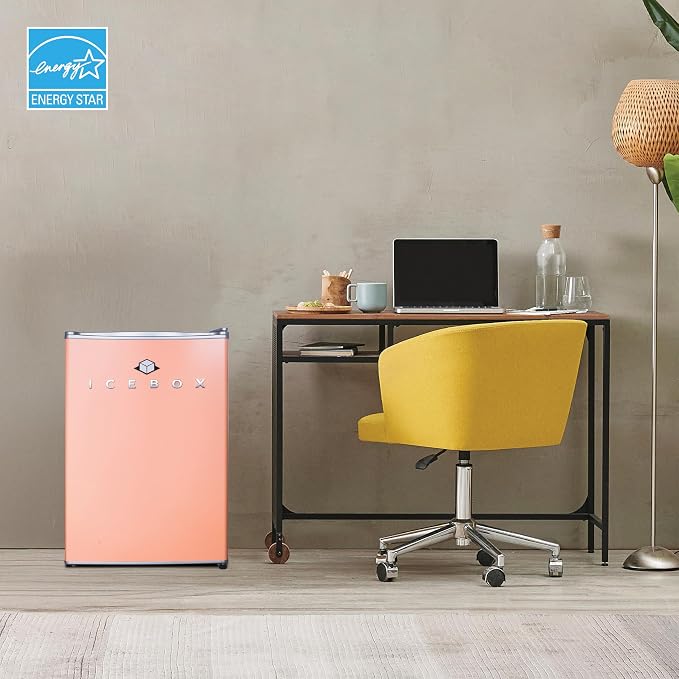 ICEBOX 2.5 Cu. Ft. Compact Refrigerator, ENERGY STAR Certified Small Refrigerator, Single Door Mini Fridge with Chiller Compartment, R600a Refrigerant, IBCR25BLS, Blush Red - Image 7