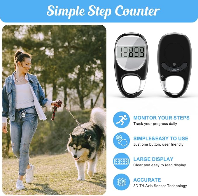 Simple Pedometer for Walking, Accurate Step Tracker - Image 2