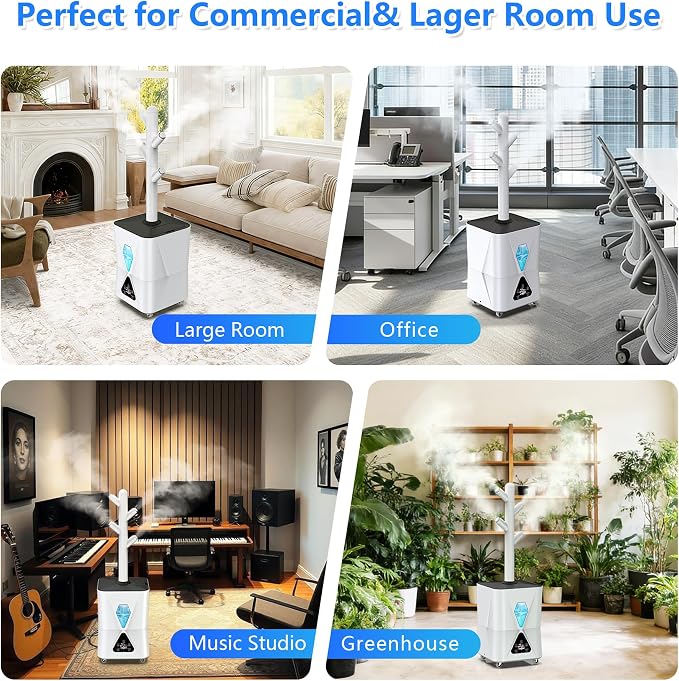 Humidifier Large Room,13L/3.43Gal 1400 sq.ft, Cool Mist Humidifiers for Bedroom with 1350mL/H Spray Output for Home, Office, Plants, Warehouse, House - Image 7