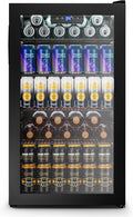 130 Can Beverage Refrigerator, Reversible Door, 3.2 Cu.Ft Drink Cooler | Glass Door, Adjustable Thermostat 34–64°F, Freestanding Beverage Fridge for Soda, Beer & Home Bar by Tehanld