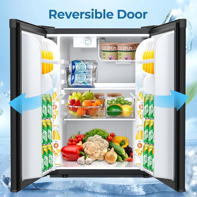 Electactic Compact Refrigerator 2.56 Cu.ft Mini Fridge with Freezer, Single Door Refrigerator with Adjustable Temperature Settings, Low noise, for Bedroom, Office, Dorm - Image 4