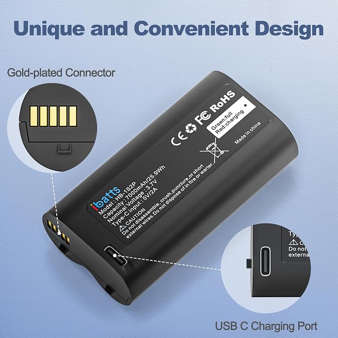 1-Pack Replacement Battery for myQ Smart Garage Video Keypad, 7000mAh - Image 7