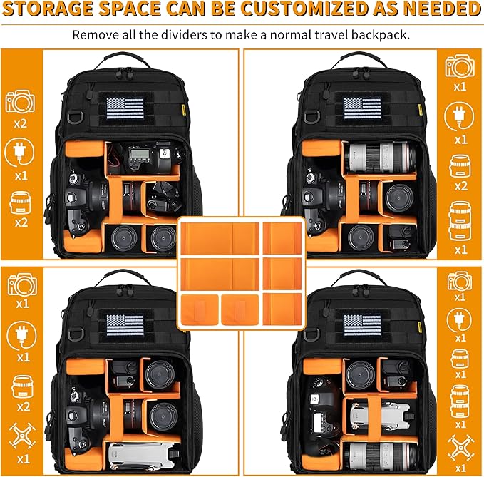 TORIBIO Camera Backpack for DSLR/SLR/Mirrorless Photography Camera, - Image 3