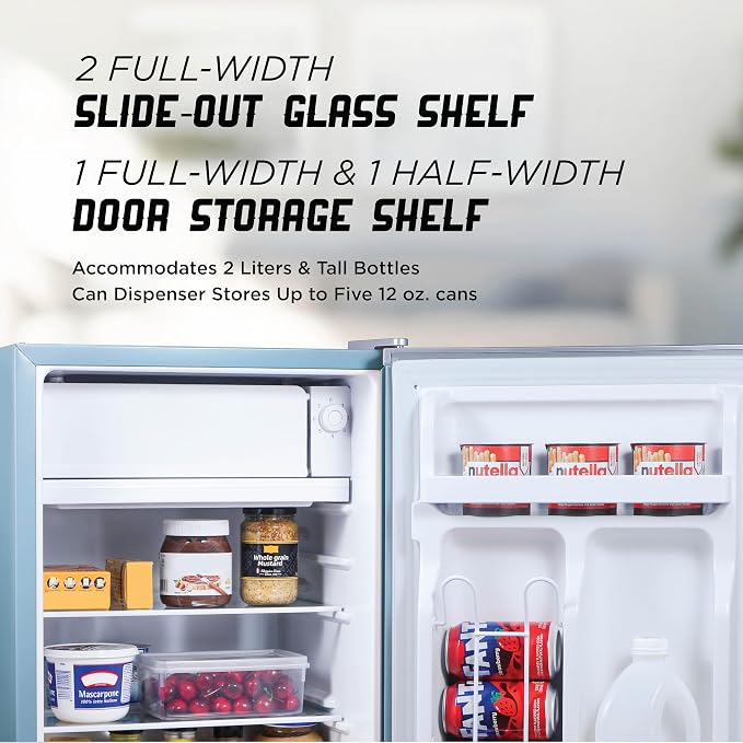 ICEBOX 2.5 Cu. Ft. Compact Refrigerator, ENERGY STAR Certified Small Refrigerator, Single Door Mini Fridge with Chiller Compartment, R600a Refrigerant, IBCR25SLT, Slate Blue - Image 3