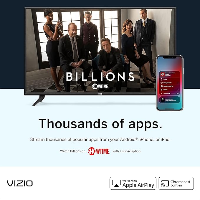 VIZIO 24-inch 1080p Smart TV with Apple AirPlay and Chromecast Built-in, Screen Mirroring for Second Screens, & 150+ Free Streaming Channels, D24f-J09, 2021 Model (Renewed) - Image 7