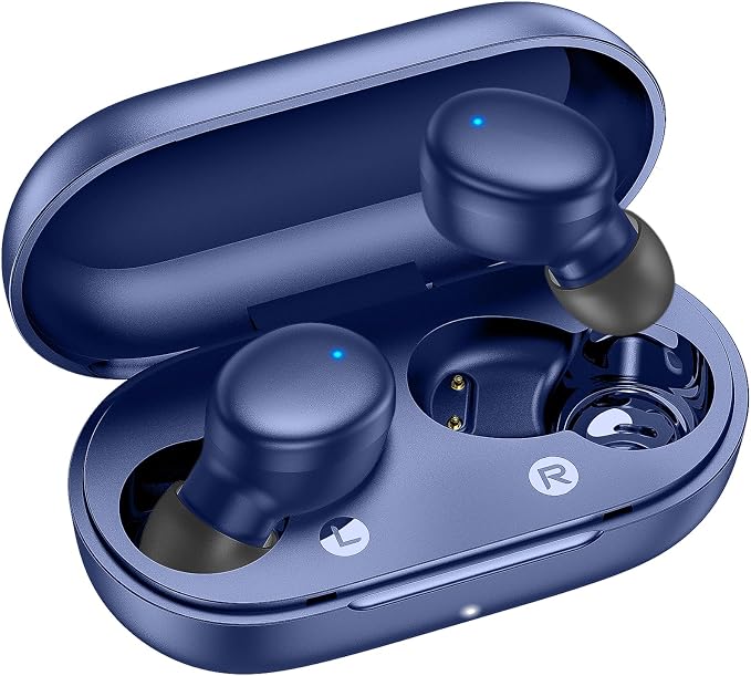 kurdene Wireless Earbuds Bluetooth 5.3 Light Weight in Ear Headphones | Premium Sound Bass Ear buds with Charging Case,Touch Control,Built in Mics Headset,Clear Calls for Sports Workout Blue by KurdeneLLC