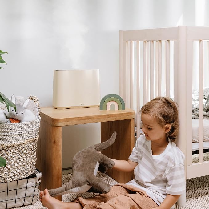 Vitruvi Cloud Humidifier for Bedroom | Large Humidifier Up to 600 sq ft | Cool Mist Humidifiers for Bedroom Quiet | Ultrasonic Humidifiers | 24 Hr Run Time - Oat - Image 5
