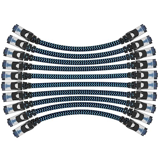 Cat8 Ethernet Cable 8 ft 10 Pack, High Speed 40Gbps 2000MHz, Compatible by CABNEER