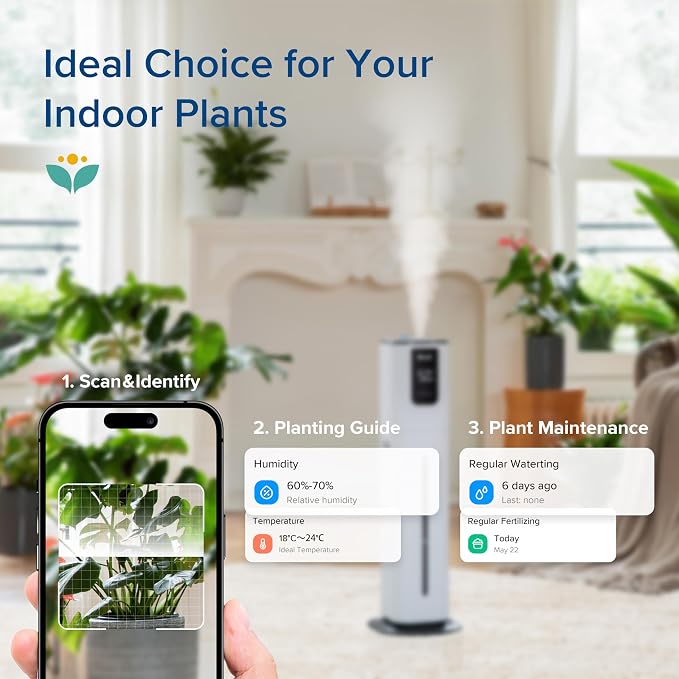 LEVOIT OasisMist 1000S (10L) Smart Humidifier for Home Large Room Bedroom, Last 100 Hours Suitable for Indoor Plant, Cover up to 600ft², Easy Top Fill, Remoter & Voice Control, Auto Mode, Quiet, White - Image 4