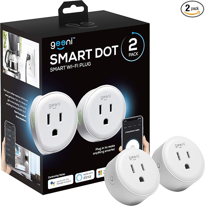 Geeni Dot Smart Plug with 2.4GHz WiFi Connectivity – 2-Pack Compact, by Geeni