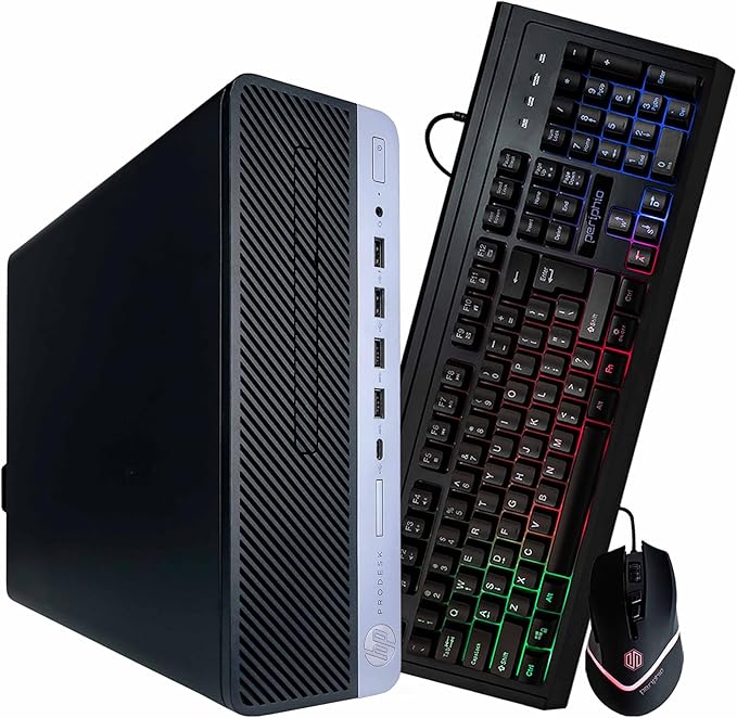HP ProDesk 600 G5 Desktop Computer | Intel Core i5 9th Gen | 16GB DDR4 RAM | 500GB SSD | Windows 11 Pro | WiFi + Bluetooth | RGB Keyboard & Mouse | Home & Office PC (Renewed) by Unknown