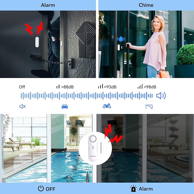 TECKNET Door Alarms for Kids Safety, Window Alarm Pool Alarms Door Alarm for - Image 2