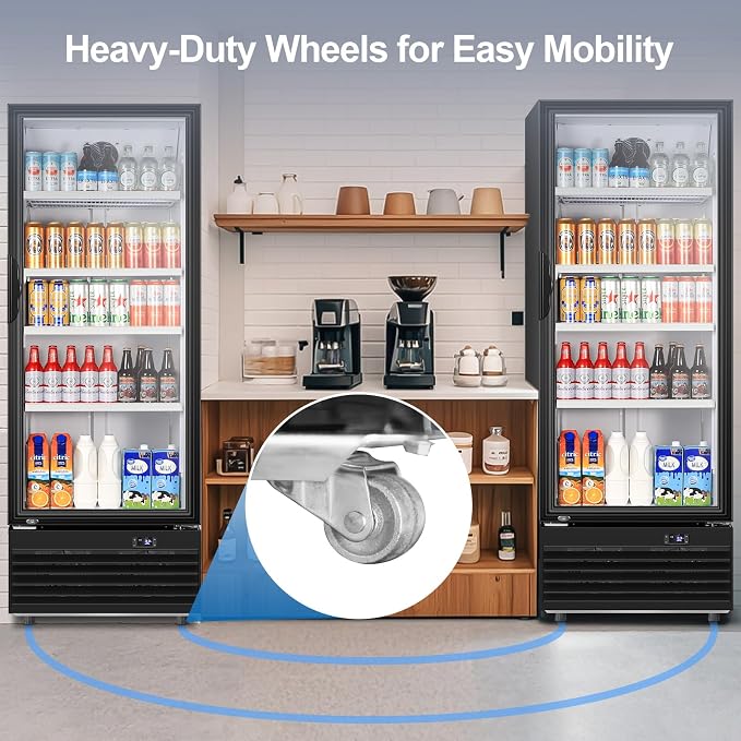 Glass Door Beverage Display Refrigerator 350L 590 Can Black | Fast cool, low noise, self-closing door, glass door, for store/office - Image 7