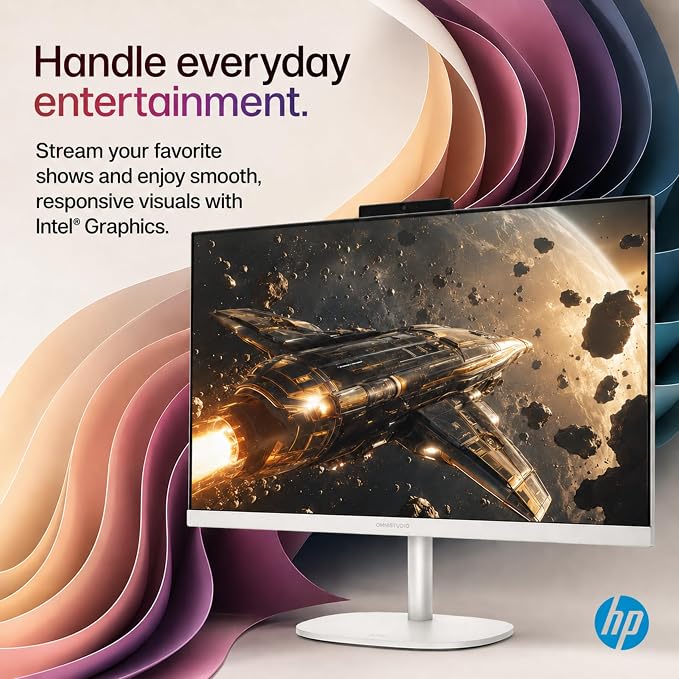 HP OmniStudio 24" Full HD All-in-OneDesktop Computer, 16GB DDR5 RAM, Intel Quad-Cores, 128GB SSD, WiFi6, Keyboard & Mouse, Windows 11 - Image 3