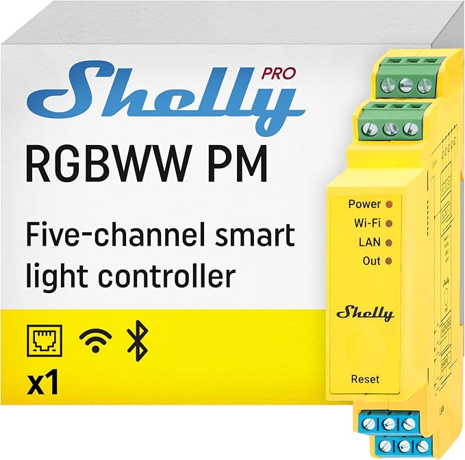 Shelly Pro RGBWW PM | Wi-Fi & LAN Smart Remote Control by Shelly