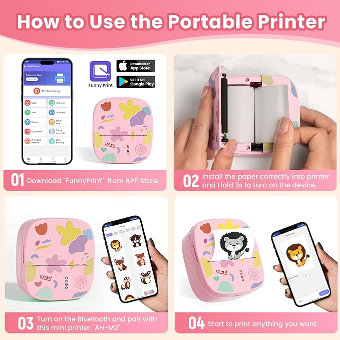 Mini Sticker Printer AHM2, Mini Thermal Printer - Image 3