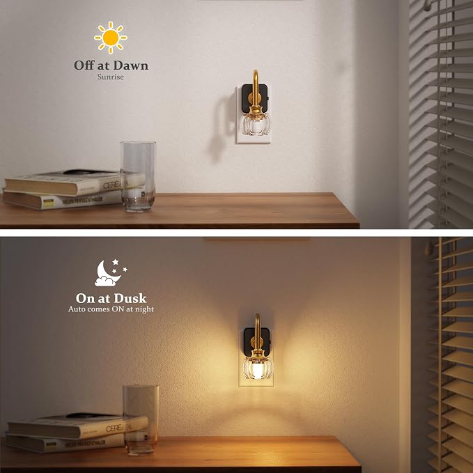 JandCase Night Light, Night Lights Plug into Wall, Glass LED Nightlight - Image 2