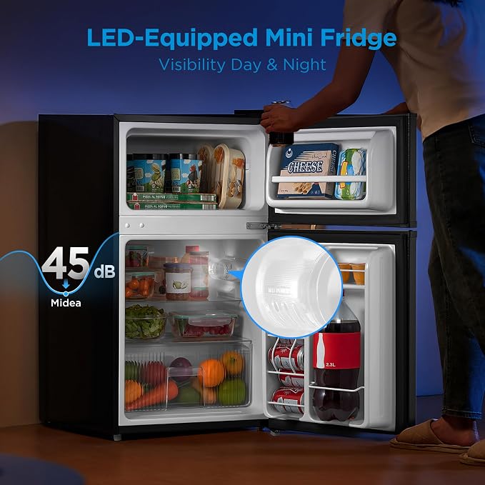 Midea 3.1 Cu.ft Mini Fridge with Freezer, Energy Star Certified, for Dorm - Image 4