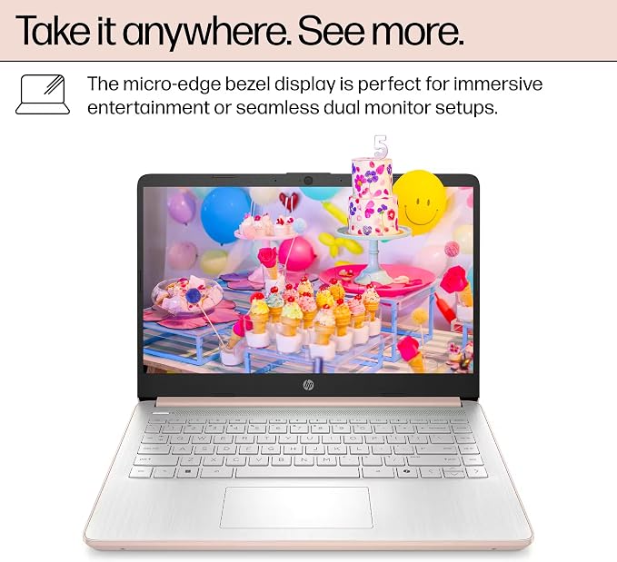 HP 14" Laptop Computer for 2026 Student Business Productivity, MS Office & Win 11 Pro, Copilot AI, Intel 4-Core CPU, 4GB DDR5 RAM, 628GB Storage (128GB UFS+500GB Ext), Wi-Fi 6, HubxcelAddon, Rose Gold - Image 7