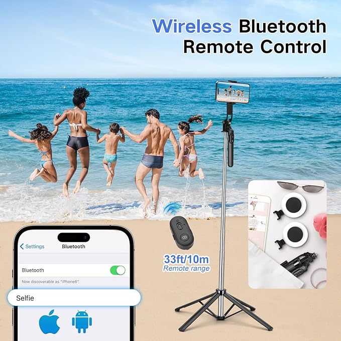 Vlogging Kit for iPhone/Android, Metal Selfie Stick Tripod for iPhone - Image 4