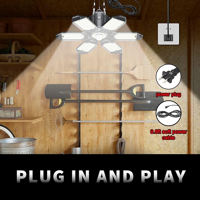 Motion Sensor Garage Light, 200W 20000LM Plug in Motion Sensor Light Indoor - Image 3