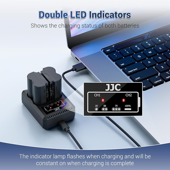 JJC DMW-BLG10 DMW-BLE9 Battery Charger USB Dual Slot - Image 7