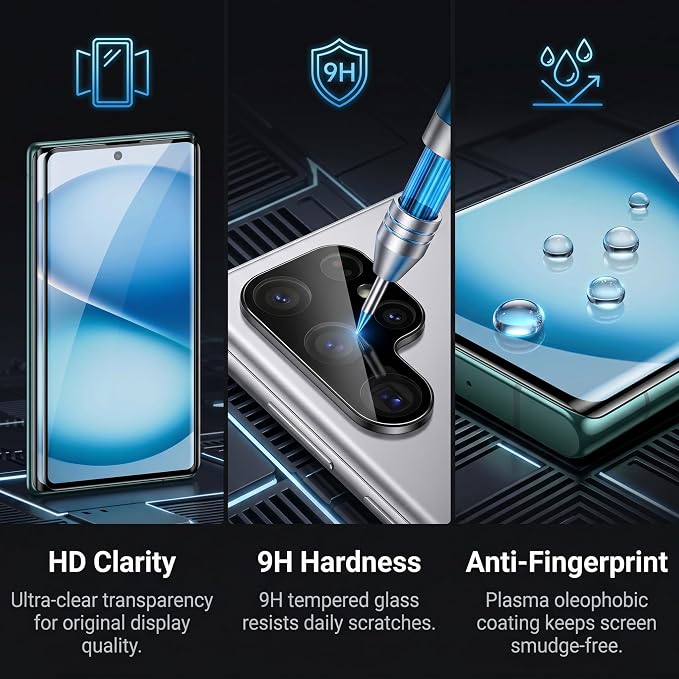 2 Pack Galaxy S22 Ultra Screen Protector, HD Clear Tempered Glass, 2 Pack - Image 5