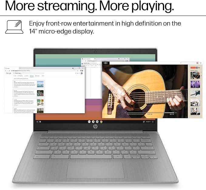 HP 14" Laptop 2026 Student Business, Intel N4500 CPU, 4GB RAM | Copilot AI, Ultra-Portable, Long Battery Life, Fast Charge, Webcam, WiFi 6, Chrome OS for Everyday Use, Gray - Image 3