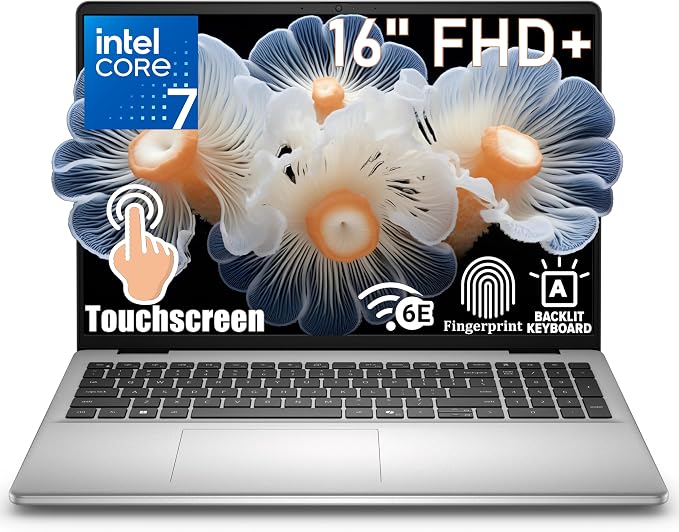 Dell 16 Touchscreen Laptop for Business & Home Student, Intel Core 7 150U Processor, AI Copilot+ PC, 16GB DDR5 RAM, 1TB PCIe SSD, WiFi 6E, Fingerprint, Backlit KB, Office 365, Windows 11 Home by Dell