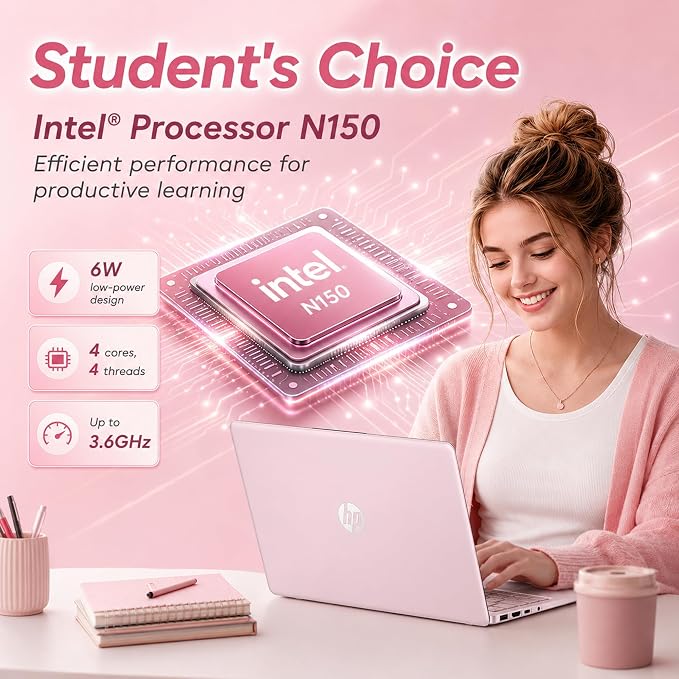 HP 14" Laptop 2026 Edition, Intel Processor, 8GB RAM, 256GB SSD | Copilot AI, Long Battery Life, Lightweight 3.11 lbs, Microsoft 365 included, Windows 11 for Students & Office - Image 4