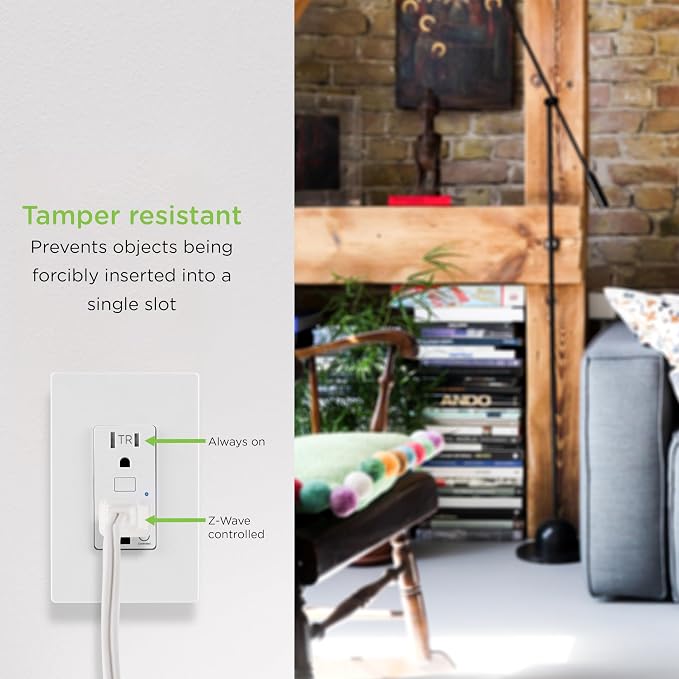 Enbrighten Z-Wave Plus in-Wall Smart Tamper-Reistant Outlet, Works - Image 4