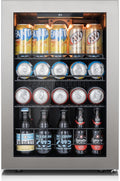 Ca'Lefort 85 Cans Mini Fridge, Beverage Refrigerator Cooler for Drink, Beer | 2.18 Cu.ft, Low-noise, Reversible Glass Door, 3-Color LED Lighting, Adjustable Shelves, 34℉ to 54℉ by CaLefort