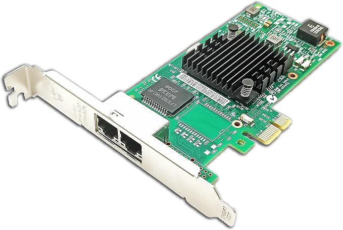 Gigabit Dual Ethernet Server PCIe2.0 x1, 1Gb Network Card by Lemspum