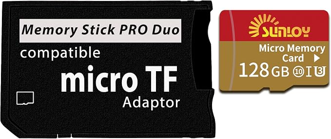 PSP Memory Stick Adapter with 128GB Micro SD Card, Micro SD/SDHC/SDXC to Memory - Image 2